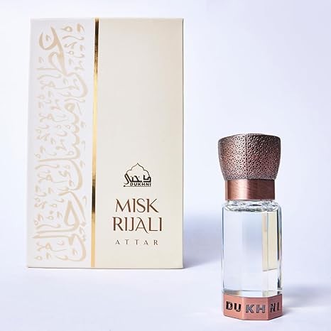 Dukhni Misk Rijali Attar | Soft Silky White Musk | Authentic Arabic Fragrance Oil | 100% Pure, Alcohol-Free, Halal | 1 bottle x 6ml