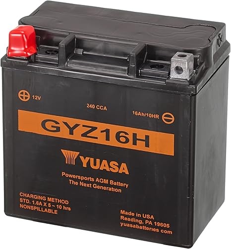 Yuasa YUAM716GH GYZ16H Factory Activated GYZ H Series AGM Battery